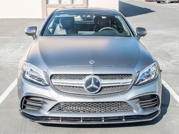 2019-Up C205 W205 Mercedes C-Class AMG Factory Style Carbon Fiber Front Air Vent Cover Pair