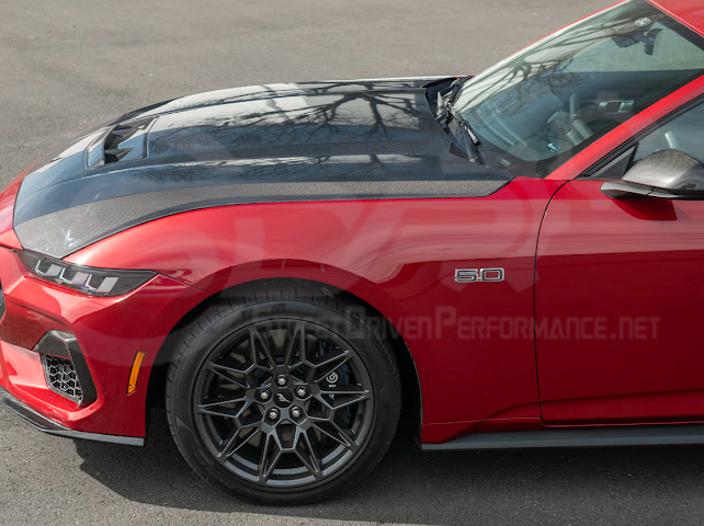 2024-Up Ford Mustang S650 | Factory Style CARBON FIBER Front Hood with Hood Vent (2 versions)