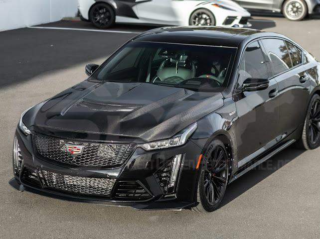 2022-PRESENT CADILLAC CT5-V BLACKWING SEDAN | FACTORY STYLE CARBON FIBER FRONT LIP SPLITTER GROUND EFFECTS