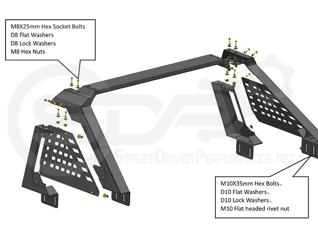 2024-UP TOYOTA TACOMA | JDM FACTORY STYLE REAR TRUNK BED SPORT ROLL BAR