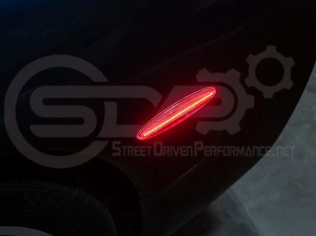 1997-2004 Chevrolet Corvette C5 | Rear Bumper Clear / Red / Black Lens Red LED Side Marker Lights Pair