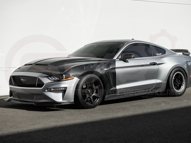 2018-2023 FORD MUSTANG S550 | GTD STYLE FRONT SIDE VENTED FENDERS (CARBON FIBER OR PRIMED BLACK)