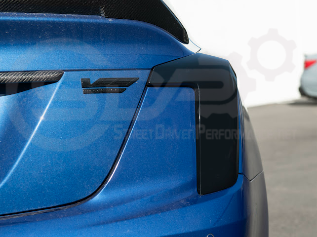 2020-Up Cadillac CT5 & CT5-V | SMOKE TINTED Rear Tail Light Trim Bezel Cover Pair