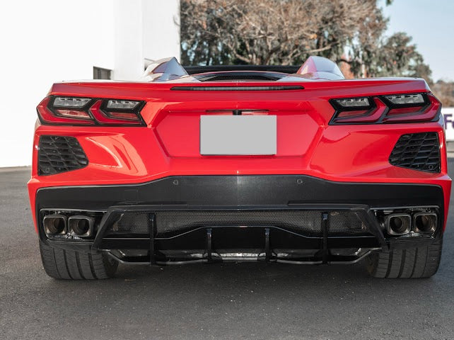 2020-Up Corvette C8 STINGRAY & Z51 | CARBON FLASH 3Pcs Rear Bumper *ADD-ON* Diffuser Lip