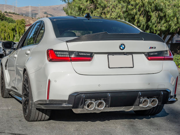 2021-Up BMW G80 M3 | Factory Style CARBON FIBER Rear Apron Lip Splitter Pair