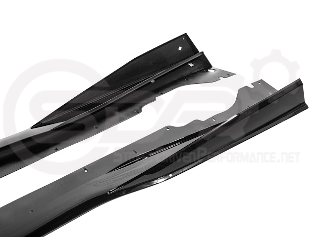 2020-UP CORVETTE C8 STINGRAY & Z51 | 5VM STYLE 2PCS GLOSSY BLACK SIDE SKIRTS ROCKER PANEL GROUND EFFECTS