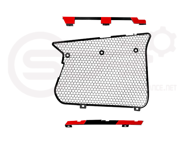 2023+ CHEVROLET CORVETTE C8 E-RAY & Z06 | FACTORY OEM STYLE GLOSSY BLACK FRONT RADIATOR MESH GRILLE GUARD