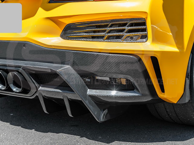 2023-UP CHEVROLET CORVETTE C8 Z06 | SDP PERFORMANCE PACKAGE CARBON FIBER REAR BUMPER FINNED DIFFUSER