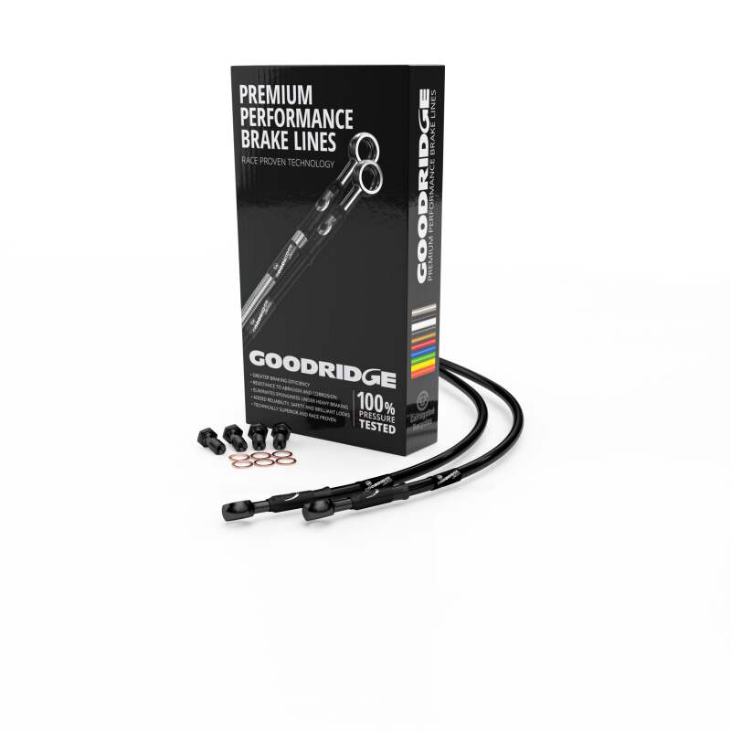 Goodridge 15-16 Harley-Davidson FLHXSE CVO Street Glide Black Clutch Line w/Black Fitting