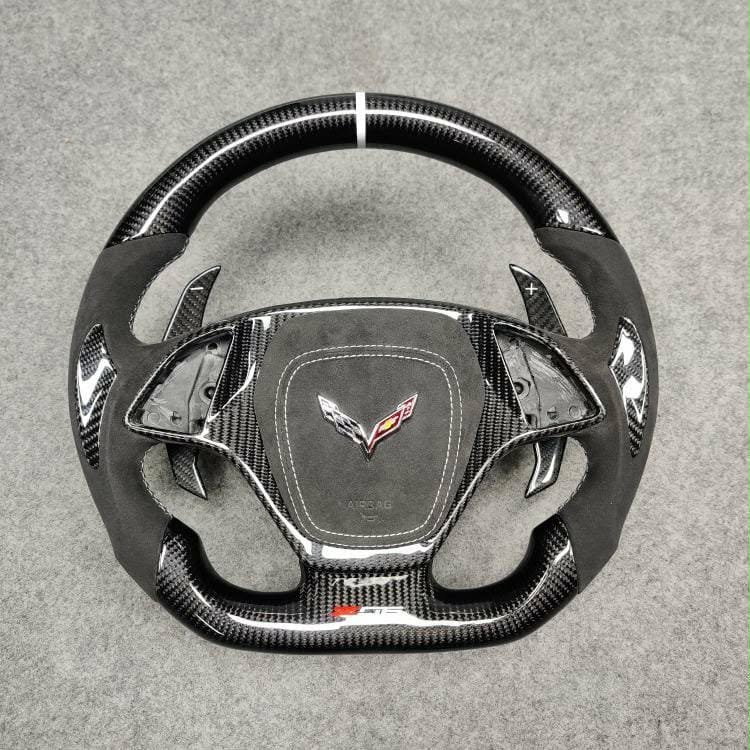 2014 - 2019 Chevrolet Corvette C7 - Custom Airbag Cover for Steering Wheel with options