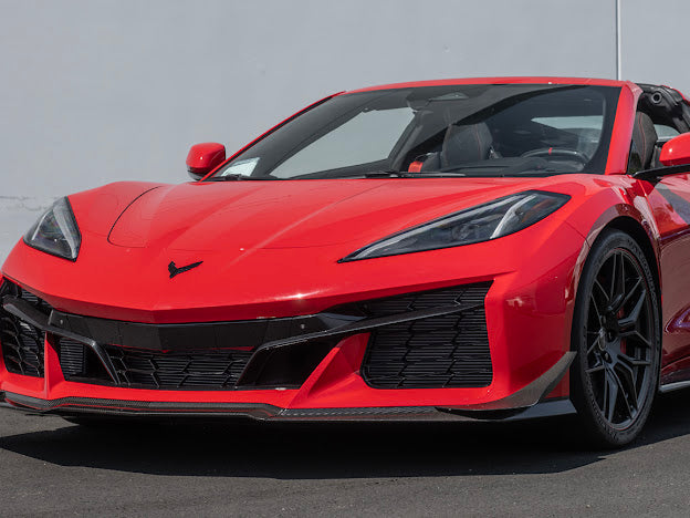 2023+ CHEVROLET CORVETTE C8 Z06 & E-RAY | Z07 PERFORMANCE PACKAGE CARBON FIBER LIP SPLITTER GROUND EFFECTS WITH CANARDS