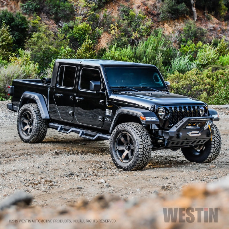 Westin 18-19 Jeep Wrangler JL WJ2 Stubby Front Bumper - Textured Black