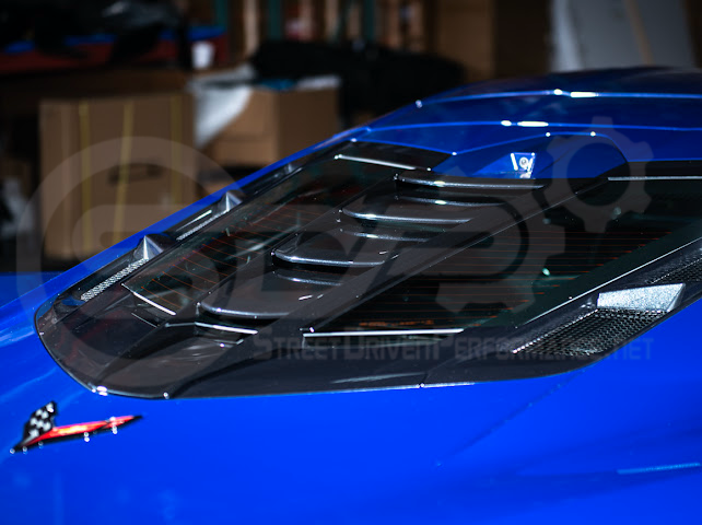 2020+ CORVETTE C8 ALL MODELS | ZR1 STYLE CARBON FLASH REAR WINDOW HATCH VENT LOUVER COVER