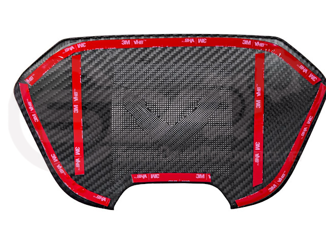 2020-Present Corvette C8 Coupe Models | GM Factory Style CARBON FIBER Interior Console Waterfall Lower Speaker Grille Trim Cover With Corvette Logo