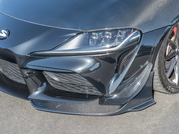 2020-UP TOYOTA SUPRA A91 CARBON FIBER FRONT SPLITTER LIP GROUND EFFECTS (2 PEICE)