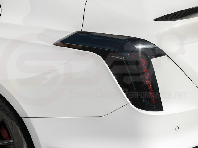 2020-Up Cadillac CT4 | SMOKE TINTED Rear Tail Light Trim Bezel Cover Pair