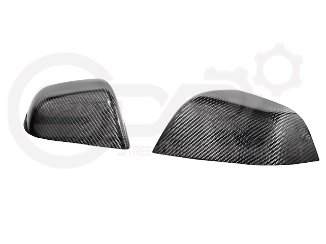 2024-Up Tesla Model 3 | Carbon Fiber Tape On Side Mirror Cap Covers Pair