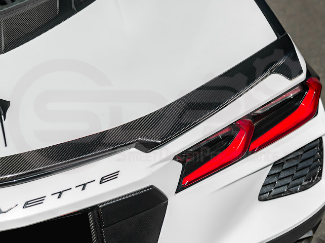 2020-Up Chevrolet Corvette C8 Stingray & Z51 | Carbon Fiber Rear Spoiler Wing Delete Hole Panel Cover