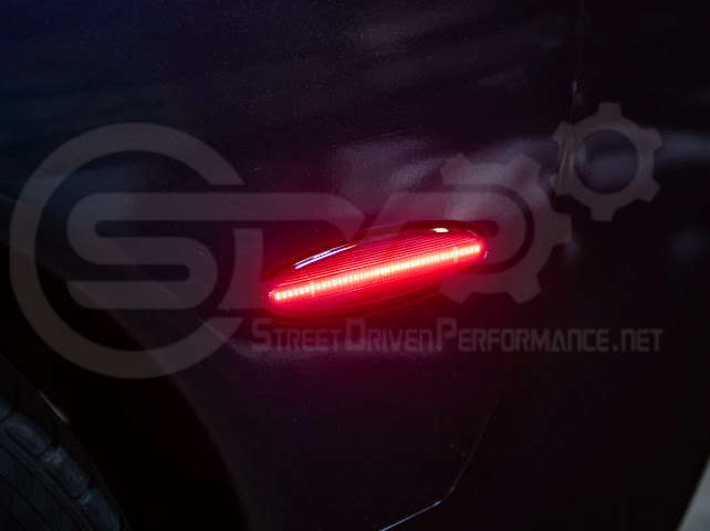 1997-2004 Chevrolet Corvette C5 | Rear Bumper Clear / Red / Black Lens Red LED Side Marker Lights Pair