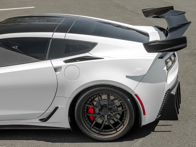 2014-2019 Corvette C7 Performance Track CARBON FIBER Rear Bumper Finned Diffuser