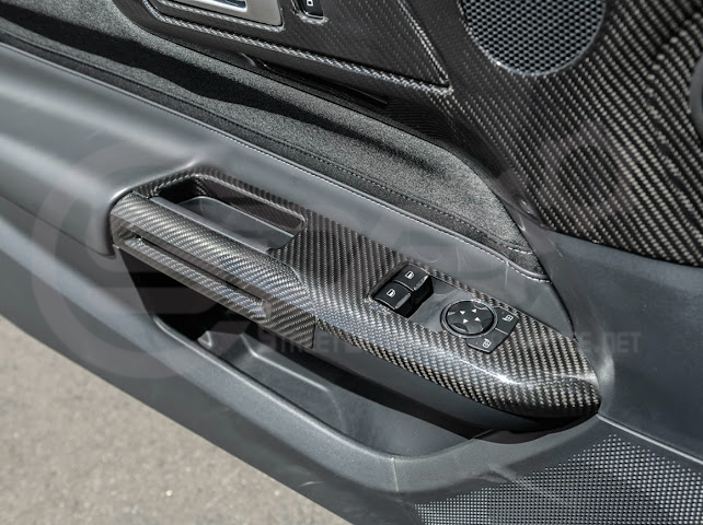 2015-2023 FORD MUSTANG S550 | CARBON FIBER SIDE DOOR GLASS LIFTING PANEL COVER TRIM