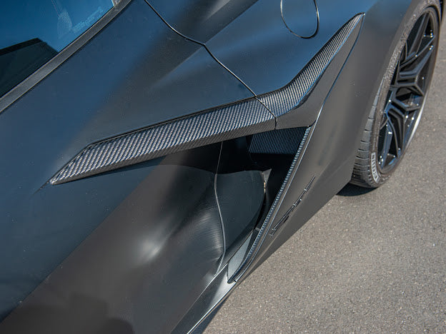 2023+ CORVETTE C8 E-RAY / Z06 | CARBON FIBER SIDE FENDER VENT DOOR TRIM REPLACEMENT PAIR