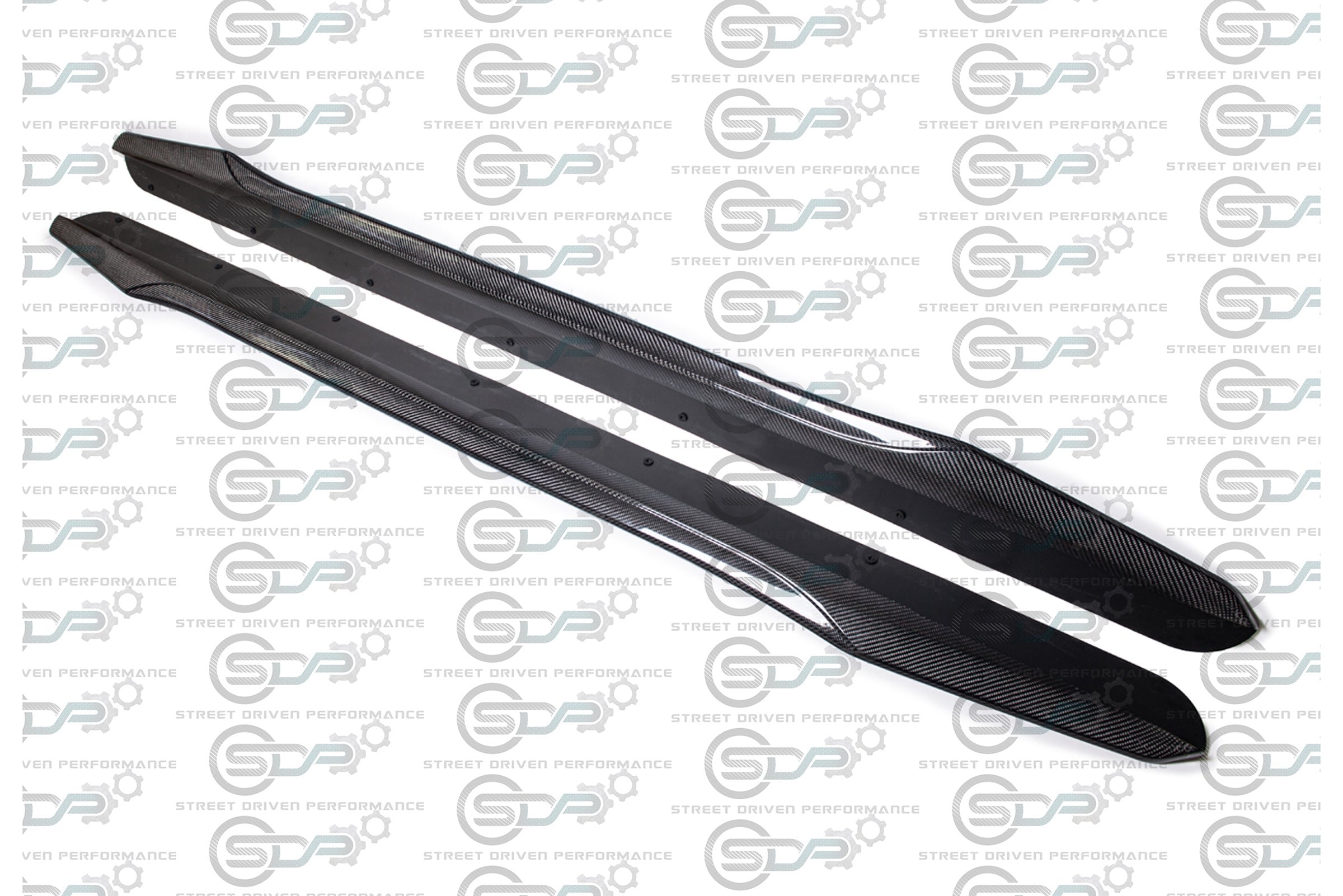 2009-2015 CADILLAC CTS-V CARBON FIBER FRONT SPLITTER & SIDE SKIRTS ROCKER PANELS GROUND EFFECTS