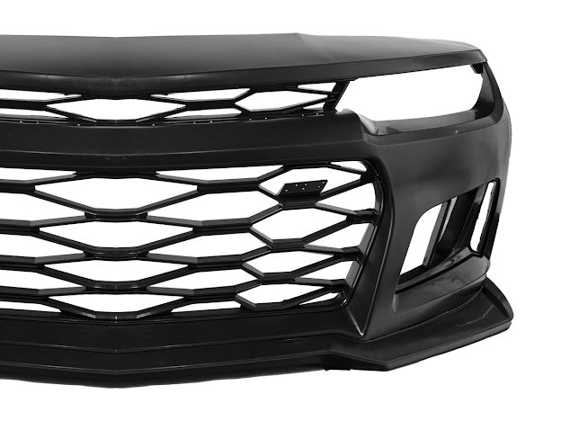 2014-2015 5th Gen Camaro - ZL1 Style Front Bumper Kit For Camaro Upper Lower Grille Badgeless W/O Fog Light