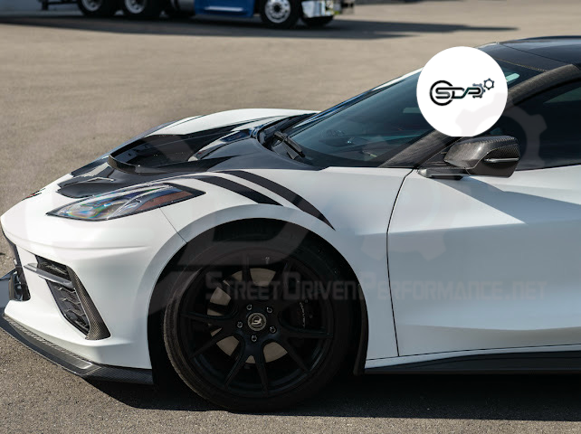2020-PRESENT CHEVROLET CORVETTE C8 | ZR1 REPLICA STYLE CARBON FLASH FRONT VENTED HOOD