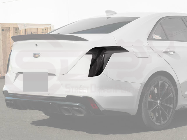 2020-Up Cadillac CT4 | SMOKE TINTED Rear Tail Light Trim Bezel Cover Pair