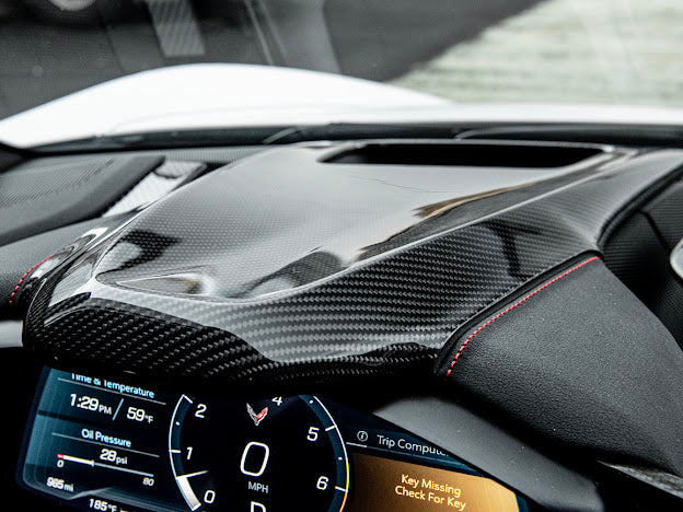 2020+ CHEVROLET CORVETTE C8 CARBON FIBER UPPER DASHBOARD PAD INSTRUSMENT PANEL COVER