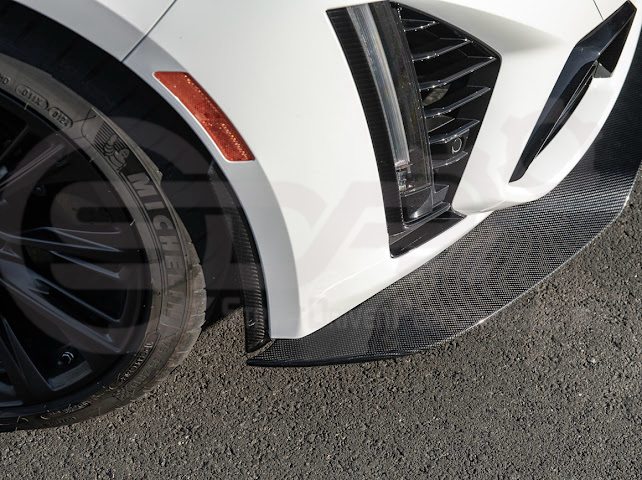 2022-UP CADILLAC CT5-V BLACKWING SEDAN | CARBON FIBER FACTORY EXTENDED STYLE FRONT LIP SPLITTER GROUND EFFECTS