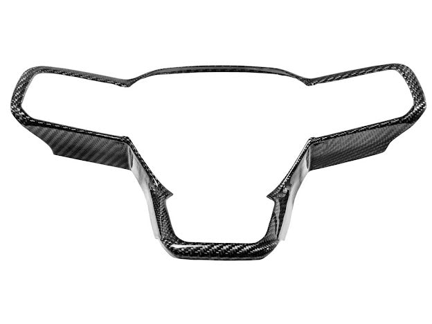 2024-Up Ford Mustang S650 | CARBON FIBER Stick-On Steering Wheel Interior Trim Cover
