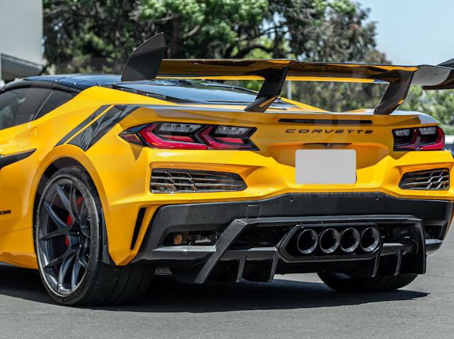 2023-UP CHEVROLET CORVETTE C8 Z06 | SDP PERFORMANCE PACKAGE CARBON FIBER REAR BUMPER FINNED DIFFUSER