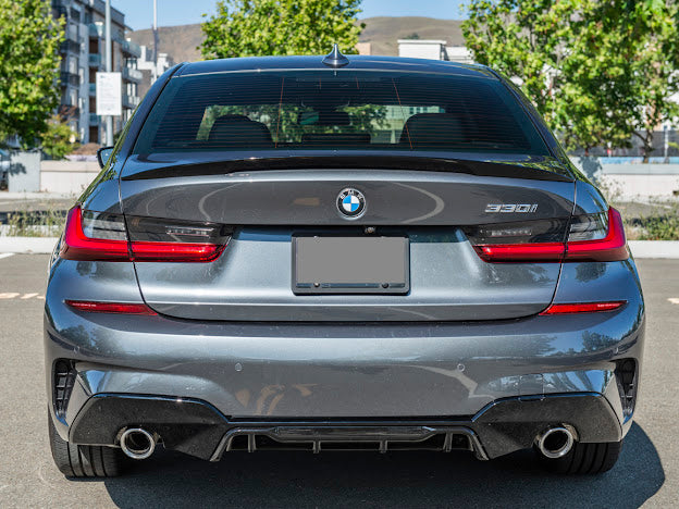 2019-Up BMW 3-Series & 2021+ G80 M3 | M-Sport Style GLOSSY BLACK Rear Trunk Spoiler Wing