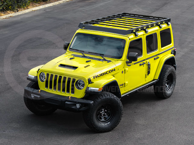 2018-UP JEEP WRANGLER JL & 2020-PRESENT JEEP GLADIATOR JT | CARBON STEEL BLACK TOP ROOF CARGO RACK (FULL & HALF LENGTH)