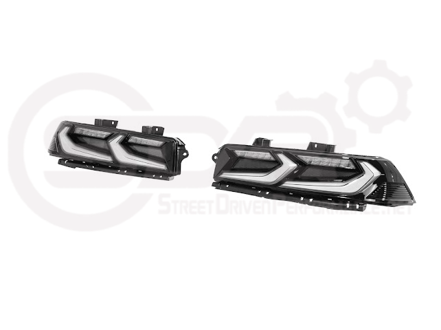 2014-2015 CHEVROLET CAMARO | GM C8 CORVETTE STYLE SEQUENTIAL SIGNAL LED REAR TAILLIGHT PAIR (CLEAR OR SMOKE TINTED LENSES)