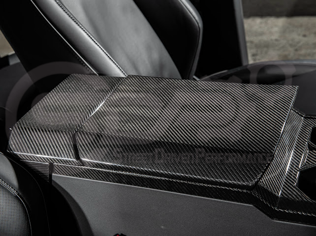 2024-Up Tesla Cybertruck | Interior DRY Carbon Fiber Rear Display Upper Cover