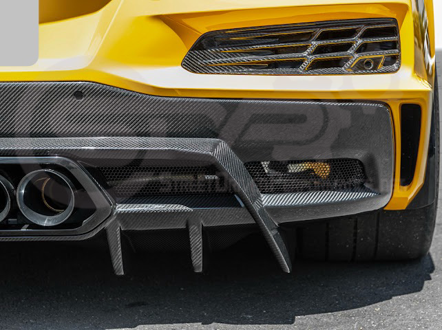2023-UP CHEVROLET CORVETTE C8 Z06 | SDP PERFORMANCE PACKAGE CARBON FIBER REAR BUMPER FINNED DIFFUSER