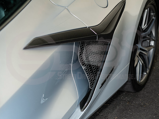 2023-Up Corvette C8 Z06 & E-Ray | Aluminum Black Rear Side Intake Mesh Grille Inserts Pair