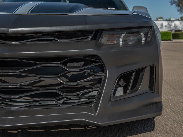 2014-2015 5th Gen Camaro - ZL1 Style Front Bumper Kit For Camaro Upper Lower Grille Badgeless W/O Fog Light
