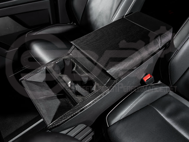 2024-Up Tesla Cybertruck | Interior DRY Carbon Fiber Armrest Trim Cover (Copy)
