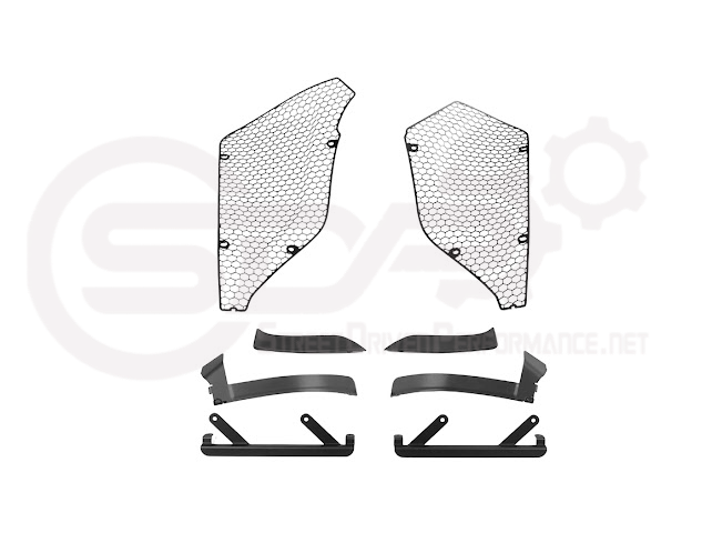 2023-Up Corvette C8 Z06 & E-Ray | Aluminum Black Rear Side Intake Mesh Grille Inserts Pair