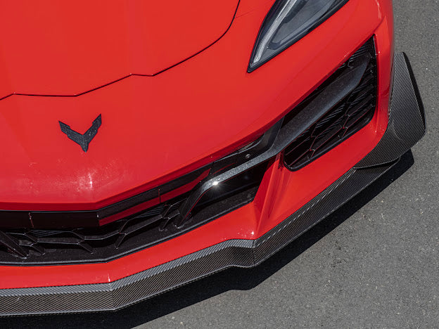 2023+ CHEVROLET CORVETTE C8 Z06 & E-RAY | Z07 PERFORMANCE PACKAGE CARBON FIBER LIP SPLITTER GROUND EFFECTS WITH CANARDS