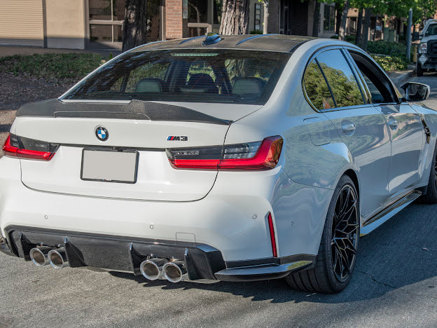 2021-Up BMW G80 M3 | Factory Style CARBON FIBER Rear Apron Lip Splitter Pair