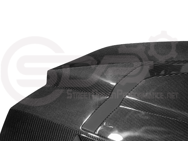 2020-PRESENT CHEVROLET CORVETTE C8 | SDP PERFORMANCE TRACK STYLE DOUBLE SIDED DRY CARBON FIBER FRONT HOOD