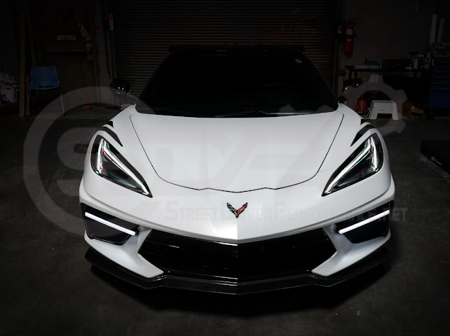 2020-UP CORVETTE C8 STINGRAY & Z51 | SEQUENTIAL FRONT GRILLE LED DRL LIGHT BAR BEZEL INSERTS PAIR