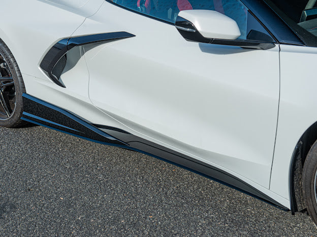 2020-PRESENT CHEVROLET CORVETTE C8 STINGRAY & Z51 | 3VM STYLE SIDE SKIRTS ROCKER PANELS GROUND EFFECTS