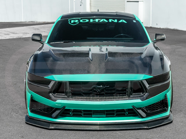 2024-Up Ford Mustang S650 Dark Horse | CARBON FIBER Front Upper Grille Insert Trim Pair