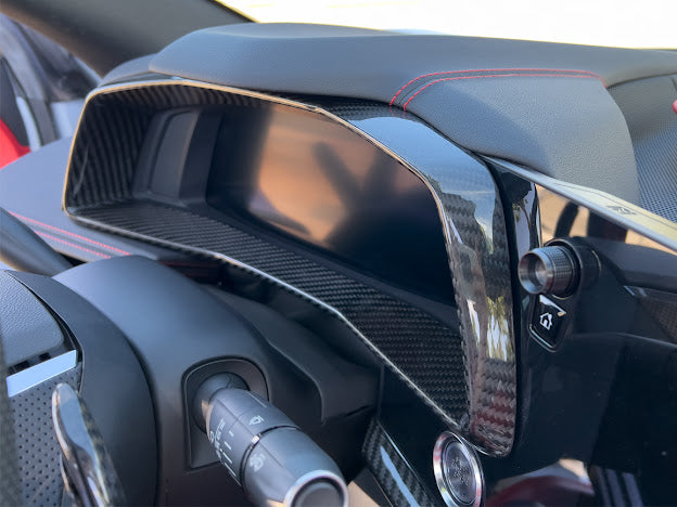 2020+ CHEVROLET CORVETTE C8 CARBON FIBER SPEEDOMETER GAUGE CLUSTER COVER